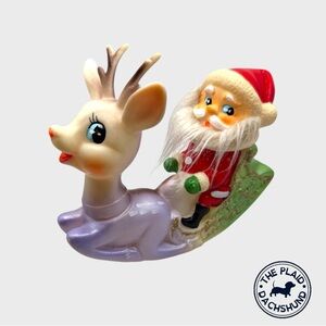 Vintage Ninohara Santa and Reindeer Toy